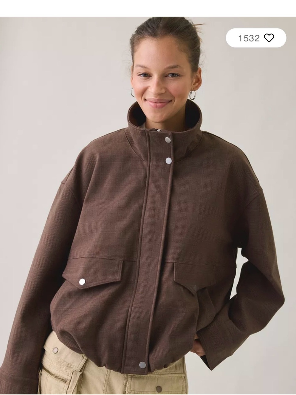 Urban Outfitters Harper Funnel Neck Bomber Jacket NWOT size M